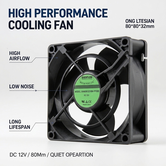 Browsing History 8032 Axial Brushless DC 12V Electric Cooling Fan with Strong Airflow for Industrial Control & Data Center Use