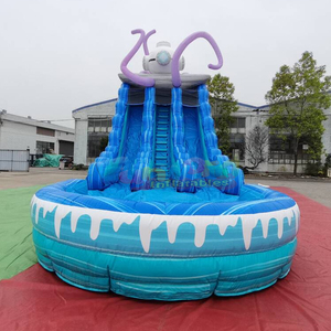 Castillo inflable comercial de doble carril para fiestas infantiles con tobogán acuático profundo y piscina - Product Image 4