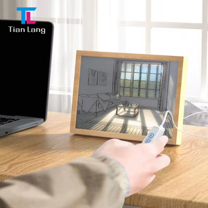 Marco de fotos de pintura con luz nocturna al por mayor, luz nocturna luminosa creativa, pintura DIY, Marco hueco, adornos de Marco - Product Image 5