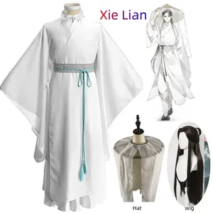 Xie Lian Cosplay disfraz conjunto para hombres mujeres Halloween cómic completo Anime Cosplay <span class=keywords><strong>Tian</strong></span> <span class=keywords><strong>Guan</strong></span> <span class=keywords><strong>Ci</strong></span> <span class=keywords><strong>Fu</strong></span> Xielian pelucas sombrero de bambú Top Prop - Product Image 1