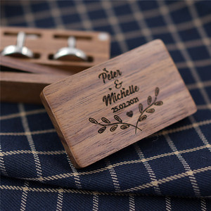 Scatola in Legno di Noce di Lusso Personalizzata con Incisione Laser del Logo, Contenitore da Viaggio per Cravattini e <span class=keywords><strong>Gemelli</strong></span> - Product Image 3