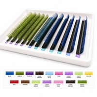 Extensions de cils individuels synthétiques, volume naturel, longs, faits à la main, sans cruauté, colorés, à brins uniques, effet wispy