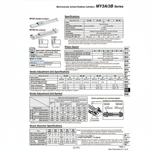 Pièces pneumatiques mécaniquement articulées de cylindre sans tige de MY3B16-300L pneumatique de SMC - Product Image 1