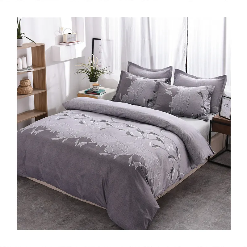 Sábana de cama de 100% poliéster, edredón y funda de almohada, juegos de cama sin sábana, precio de fábrica