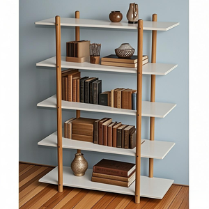 Thanh Lịch Trang Trí Nội Thất Loạt Tùy Chỉnh 5-Tầng Cao Cấp Chất Lượng Bằng Gỗ Kệ Sách Đồ Nội Thất Phòng Khách - Product Image 2