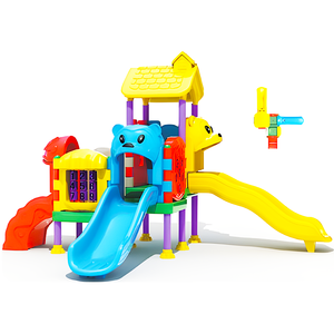 Bambini personalizzati parchi giochi all'aperto attrezzature parco divertimenti giro <span class=keywords><strong>altalena</strong></span> set bambini scivolo di plastica - Product Image 2