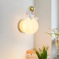 Lampe murale LED 3D Lune pour chambre d'enfant, style postmoderne, en bois résistant et boule imprimée en 3D, certifiée APCITL, pour salle de bain
