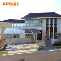 Système de stationnement automobile moderne SOEASY, structure de stationnement solaire au sol en aluminium pour un seul carport, 3 kW