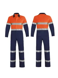 ขายด่วน Hi-vis กางเกงทํางานโดยรวมเสื้อทํางาน