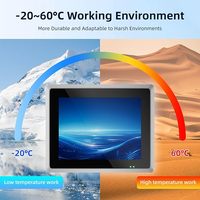 Panel PC Industrial Integrado Sin Ventilador de 15 Pulgadas, Pantalla Táctil Industrial Capacitiva de 10 Puntos, IP65 Todo en Uno