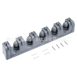 Soporte de Almacenamiento Rectangular para Montar en la Pared, 5 Ganchos, Plástico, para Artículos de Limpieza, Uso en Garaje - Product Image 3