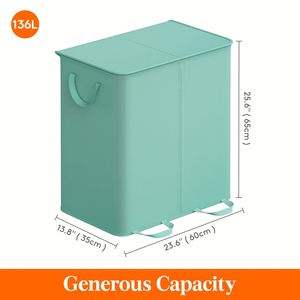 136L Green Laundry Hamper with Lid Tall Laundry <b>Baskets</b> with Handles <b>Large</b> Laundry Bin with Internal Support - Product Image 4