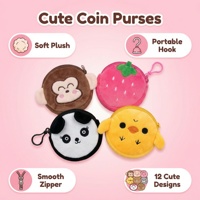 Dompet Anak Grosir, Dompet Kecil Lembut dengan Resleting, Gantungan Kunci, Kantong Koin, Custom untuk Anak Perempuan dan Laki-laki, Dompet Koin Hewan Lucu dari Bahan Plush