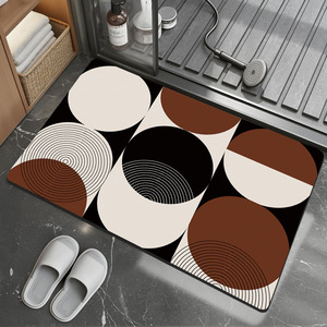 Alfombrilla de baño de diatomita de estilo geométrico-Alfombra de suelo absorbente antideslizante para entrada de baño - Product Image 1