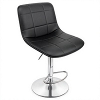 Chaise de bar ergonomique moderne JOHOOFURNITURE en cuir PU noir, dossier en grille matelassé, hauteur réglable, usage commercial, hauteur de comptoir de restaurant