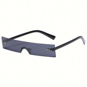 Nouvelles Lunettes de Soleil Rectangulaires Sans Monture Petite Taille Verres Océaniques pour Femmes 2021 - Vente Chaude - Product Image 6