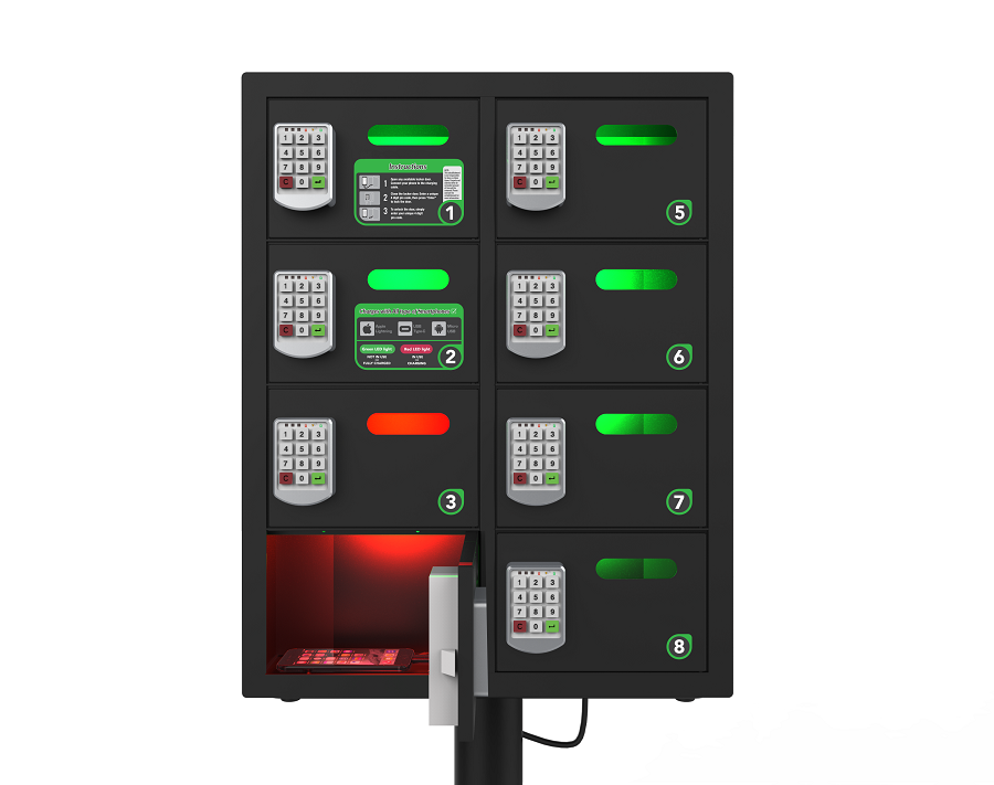 8 Boxes Secured Charging Locker