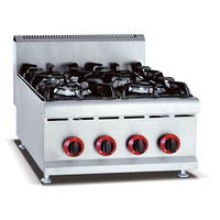 Cuisinière professionnelle de comptoir à quatre brûleurs gaz-électrique, 4 plaques, en acier inoxydable 304, nouvelle génération, haute qualité, marque FuQi, garantie 1 an