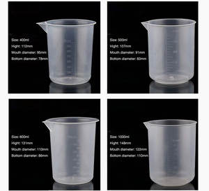 गर्म बिक्री कोई हैंडल नहीं उच्च गुणवत्ता स्नातक प्लास्टिक मापने वाला बीकर कप - Product Image 4