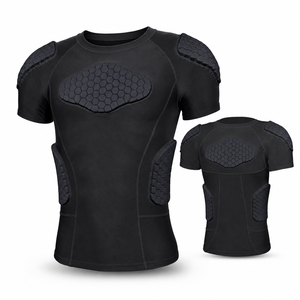 Maillot <span class=keywords><strong>de</strong></span> protection <span class=keywords><strong>de</strong></span> football pour adulte avec rembourrage EVA et silicone antidérapant pour sports <span class=keywords><strong>de</strong></span> collision, protection corporelle compressive - Product Image 1