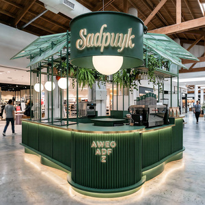 Vitrine en verre LED personnalisée, bar à expresso, station de café gourmet, comptoir de service, design pour boulangerie-café - Product Image 4