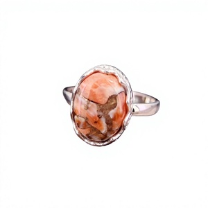Top Selling Sterling Silver Smooth Handmade Ring 10x14mm Mohave Sponge <b>Coral</b> Oval Gemstone Bezel Set Designer Fine <b>Jewelry</b> Women - Product Image 1