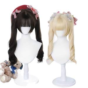 วิกผมยาวหยิกสไตล์โลลิต้า พร้อมหน้าม้าปัดข้าง ทรงโรมันเคิร์ล วิกผมสังเคราะห์แบบไม่ต้องใช้กาว สำหรับผู้หญิง ใช้สำหรับคอสเพลย์อนิเมะ - Product Image 5