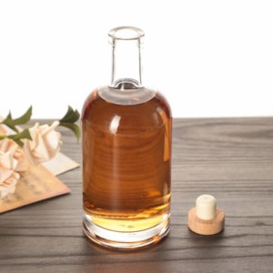 <span class=keywords><strong>Botella</strong></span> de Vidrio Clásica Vacía para Tequila Cointreau, Contenedor Redondo de 700 ml para Absint, Ginebra, Licor, Vodka, con Tapón de Polímero - Product Image 5