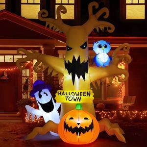 Custom Factory Price 8 FT Child Halloween PVC Inflatable <b>Tree</b> with Ghost Pumpkin Owl LED <b>Lights</b> Decorations - Product Image 3