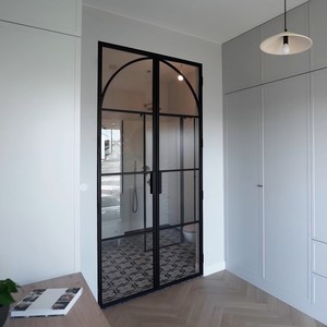 Portes françaises en verre <span class=keywords><strong>double</strong></span> vitrage avec cadre en acier noir mat moderne et isolation thermique - Product Image 2