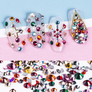 Хит продаж, плоская спина разных цветов, не горячая фиксация стеклянных страз, свободные SS3-SS20 для дизайна ногтей, обувь, одежда - Product Image 4