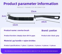 Brosse industrielle à long manche, poils en nylon durs, pour nettoyer les zones difficiles d'accès, les interstices de salle de bain - Nettoyeur d'interstices DIY, garantie 3 ans