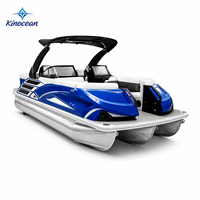 Bateau ponton de luxe sportif de 22 pieds au design innovant, pour 12 personnes, en aluminium, électrique, pour la pêche et les excursions de loisirs en groupe