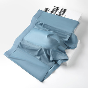 <span class=keywords><strong>Calzoncillos</strong></span> bóxer de seda helada para <span class=keywords><strong>hombre</strong></span>, transpirables, sin costuras, antibacterianos, que absorben la humedad, elásticos, tallas grandes, venta al por mayor - Product Image 2