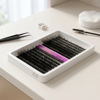 Extensions de cils 3D en grappe noires, 14 rangées, volumineuses, douces et denses, faux cils segmentés pour pose DIY 40D 60D 80D 100D