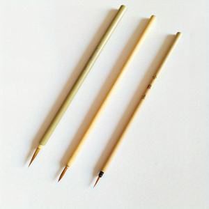 Pinceau à <span class=keywords><strong>aquarelle</strong></span> en poils de belette, tailles L/M/S, manche en bambou vert, pinceaux d'artiste à tête ronde, pinceau à ligne fine, pinceau à dessin - Product Image 4