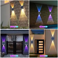 Lampe murale solaire extérieure en matériau ABS, étanche IP65 avec capteur de lumière, batterie rechargeable pour jardin et usage en rue