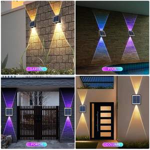 ABS 材质户外太阳能壁灯 LED IP65 防水 LED 太阳能电池板适用于太阳能花园灯或街道围栏 - Product Image 3