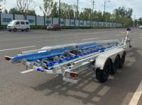 Remorque de bateau en aluminium de grande taille 33 pieds à trois essieux couchettes en poly adaptées aux bateaux de taille moyenne à grande avec VIN DOT
