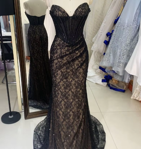 Nuovi Abiti <span class=keywords><strong>da</strong></span> Sera di Lusso con Catene e Perline, Vestiti Lunghi Neri <span class=keywords><strong>da</strong></span> <span class=keywords><strong>Principessa</strong></span> per Donne - Product Image 1