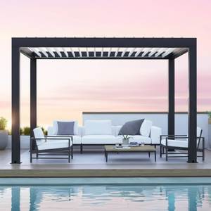 Pergola autoportante en aluminium motorisée électrique avec toit pare-soleil imperméable 3x6 pour jardin - Product Image 6
