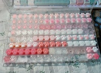 Capuchons de clavier multicolores avec patte de chat, en résine, rose, doux, tactile, 5 pièces