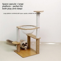 Lit pour chat en forme de capsule spatiale, sisal, structure d'escalade pour chat à deux niveaux, villa pour chat d'intérieur, jouet pour chat, design anti-griffures, ne prend pas de place
