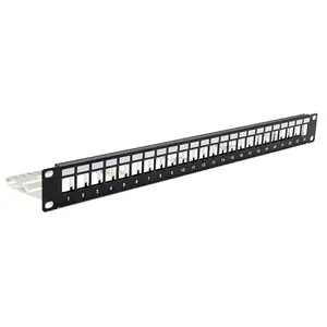 Hot Selling 1U 24 Port Shielded Blank Patch Panel FTP Empty Patch Panel With Back Bar