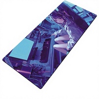 Tapis de souris en plastique extra large pour le jeu et le bureau, design anime, bord épaissi, personnalisable
