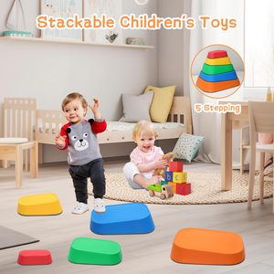 Pierres d'équilibre pour enfants pierres antidérapantes jouets pour l'autisme pierres d'équilibre <span class=keywords><strong>en</strong></span> plastique blocs d'équilibre parcours d'obstacles jouer - Product Image 4