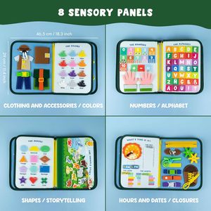 Juguetes Educativos Tempranos, Tablero de Actividades de Fieltro con Animales Salvajes, Tablero de Aprendizaje para Niños Pequeños - Product Image 6