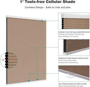 Persianas Celulares Eléctricas con Protección UV, Tela de Doble Capa, Tipo Panal, Precio Marcado para <span class=keywords><strong>Descuentos</strong></span> por Pedidos al por Mayor, Personalizables - Product Image 4