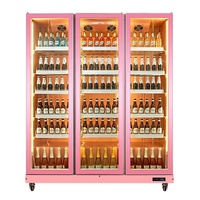Refrigerador Comercial Vertical con Puertas de Vidrio Antivaho, Enfriador de Bebidas con Sistema de Enfriamiento por Aire sin Escarcha