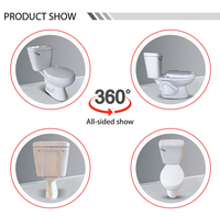 WC Siphonique Deux Pièces Économique à Double Chasse, Céramique Allongée, Modèle S Trap, 40HQ, 590 Ensembles pour l'Amérique du Sud